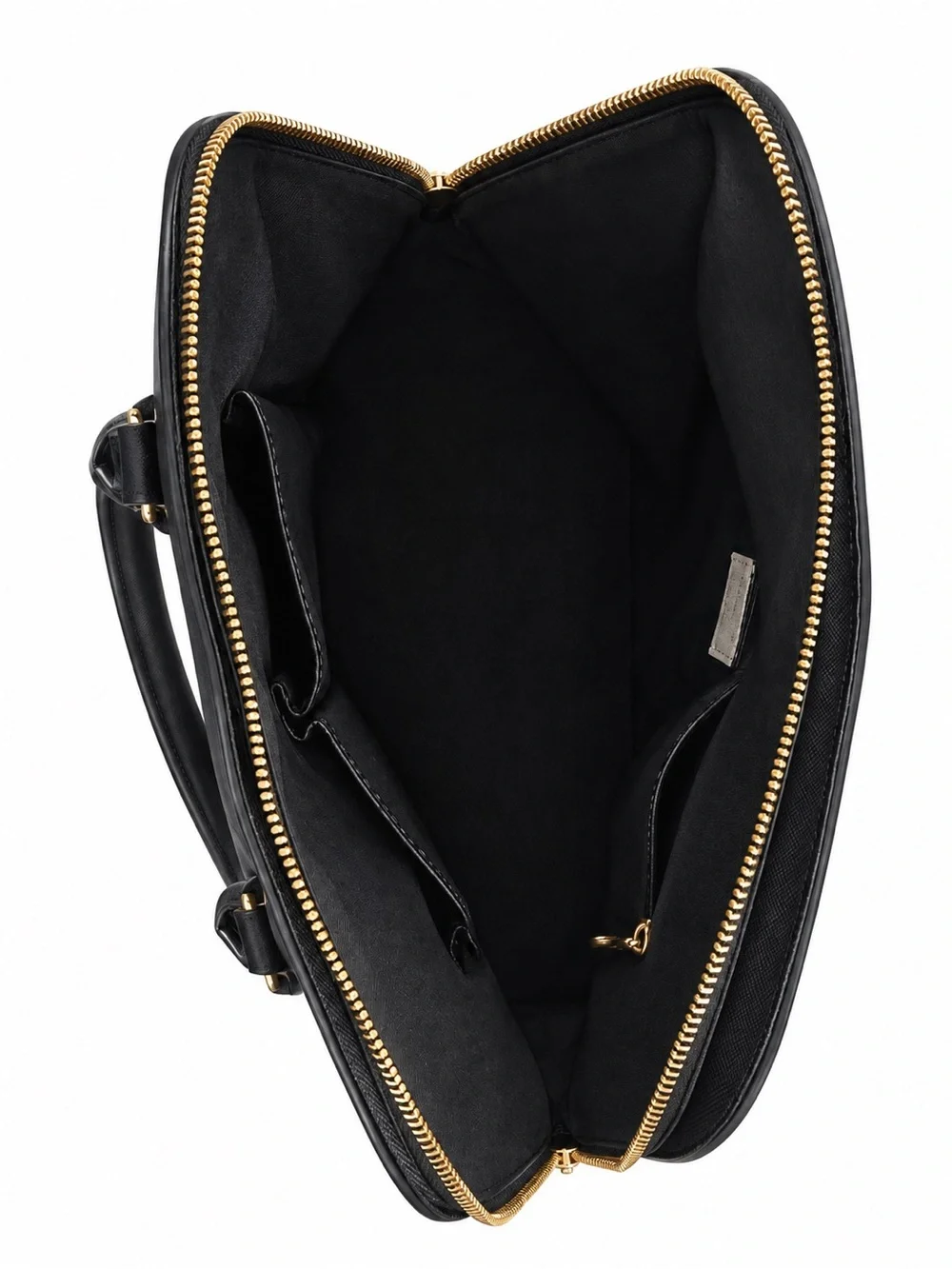 A New Day Black Dome Satchel Handbag Gold Hardware